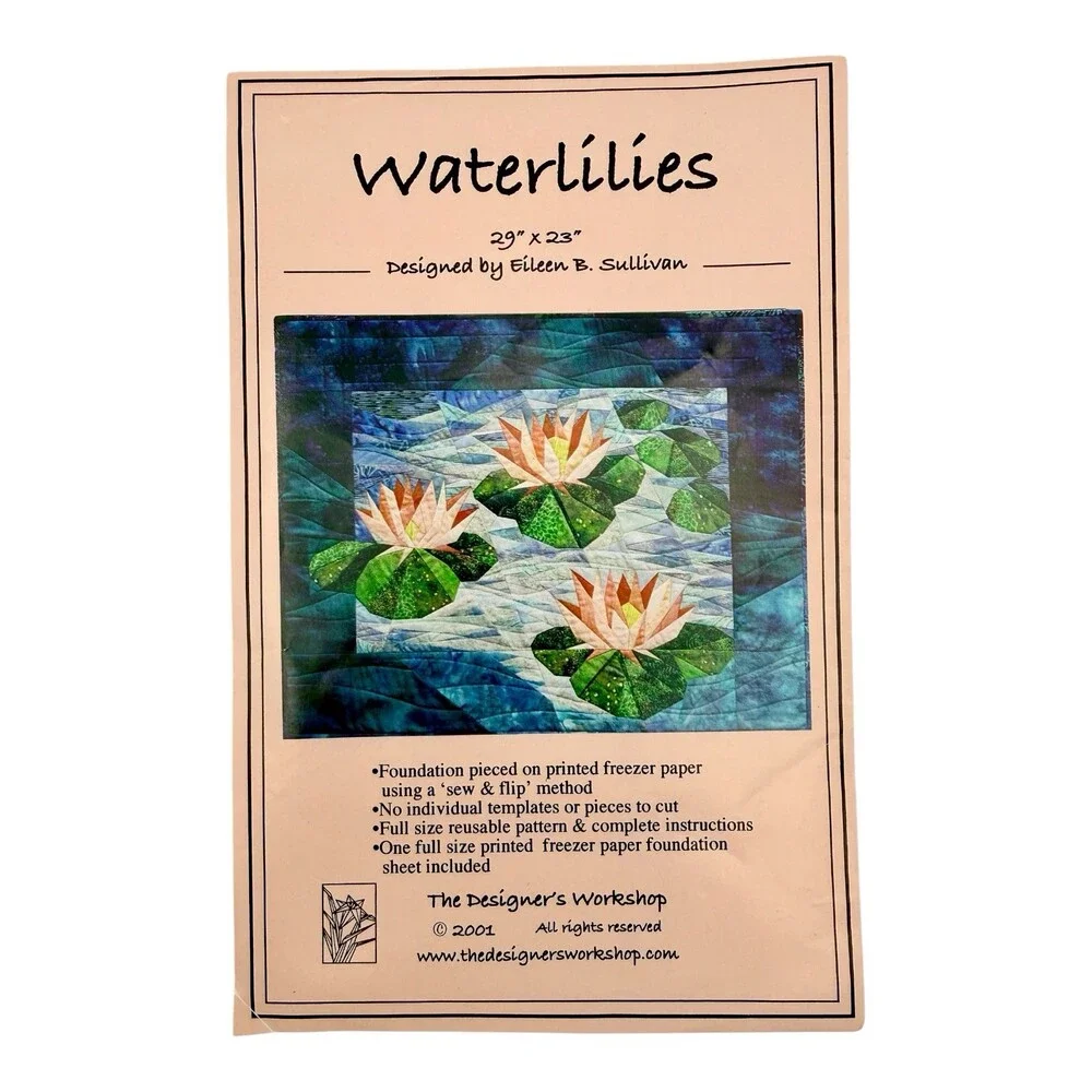 VTG The Designer's Workshop Quilt Pattern WATERLILIES by Eileen Sullivan 29